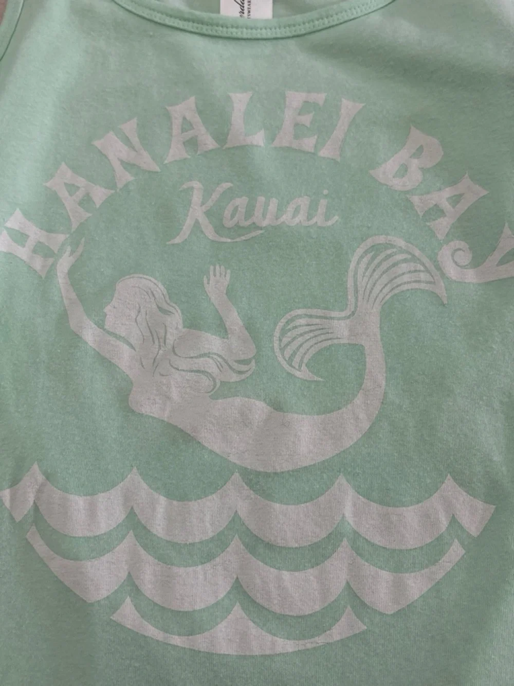 Mint Green Hanalei Bay Mermaid Tank Top - Kauai Print